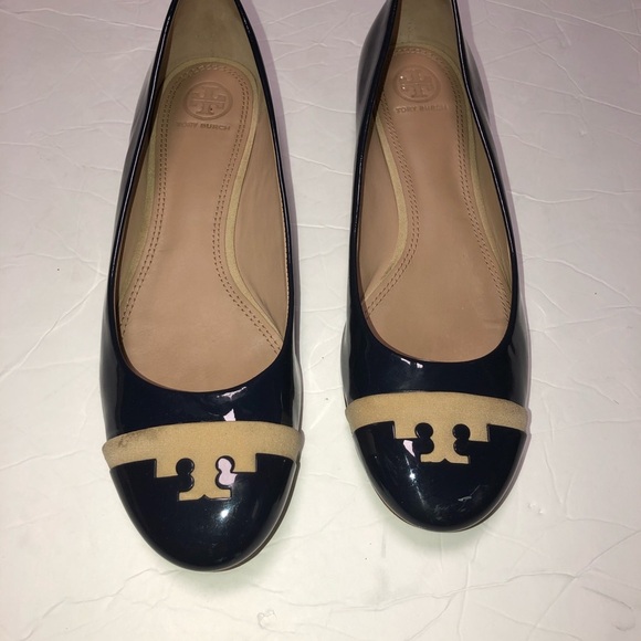 Tory Burch navy Gabrielle patent leather flats 8.5 - Picture 2 of 6